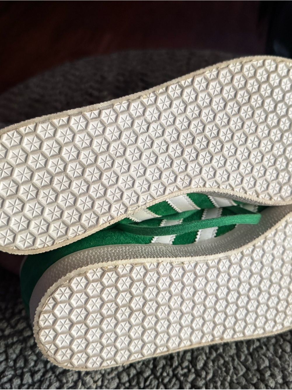 adidas Gazelle Green Suede Sneakers with White Stripes - Picture 6 of 8